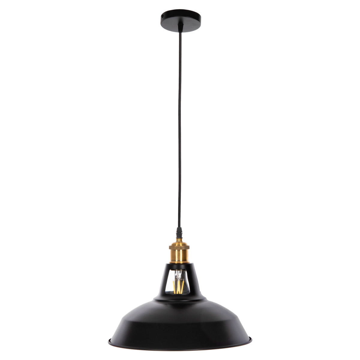 Ceiling Pendant Lamp Hm4161 Black Metal-gold Top Φ31x120hcm.