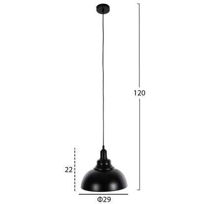 Ceiling Pendant Lamp Hm4163 Black Metal Cap Φ29x120hcm