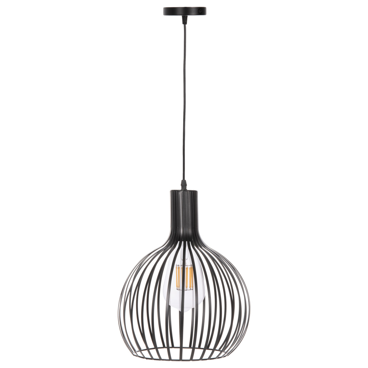 Ceiling Pendant Lamp Hm4164 Black Metal Cap Φ28x138hcm.