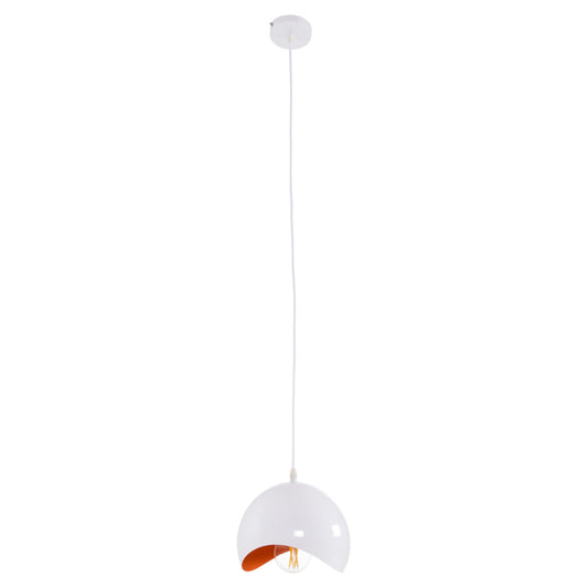 Ceiling Pendant Lamp Hm4165.02 Metal Sphere-white & Orange Φ20x118hcm.
