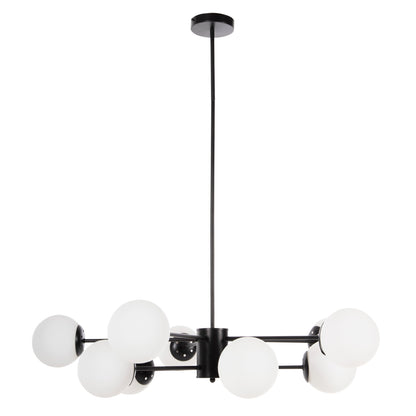 Ceiling Pendant Multi-light Hm4170 Black Metal White Glass Φ90x97,5hcm.