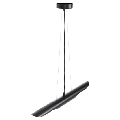 Ceiling Pendant Luminaire Hm4172 Black Metal Tube-2 Bulbs Φ6x60h Cm.