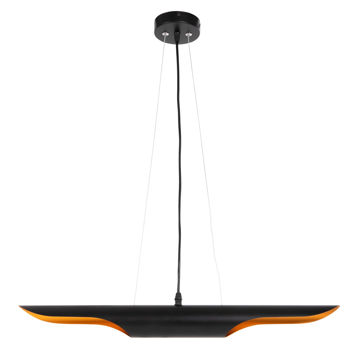 Ceiling Pendant Luminaire Hm4172 Black Metal Tube-2 Bulbs Φ6x60h Cm.