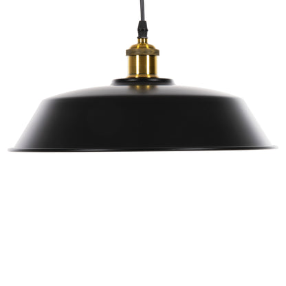Ceiling Pendant Lamp Hm4174.01 Black Metal Golden Detail On Top Φ35,5x116hcm.