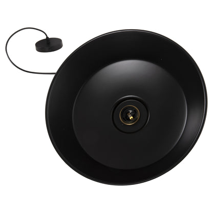 Ceiling Pendant Lamp Hm4174.01 Black Metal Golden Detail On Top Φ35,5x116hcm.