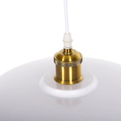 Ceiling Pendant Lamp Hm4174.02 White Metal Golden Detail On Top Φ35,5x116hcm.