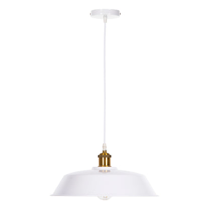 Ceiling Pendant Lamp Hm4174.02 White Metal Golden Detail On Top Φ35,5x116hcm.