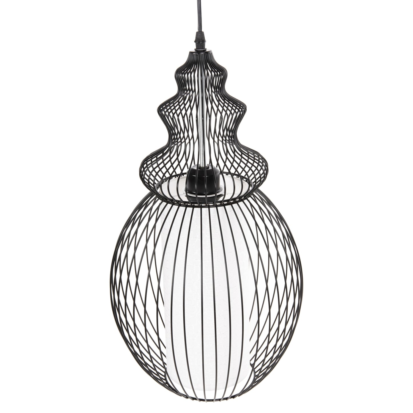 Ceiling Pendant Lamp Hm4184 Black Metal 26x26x125hcm.