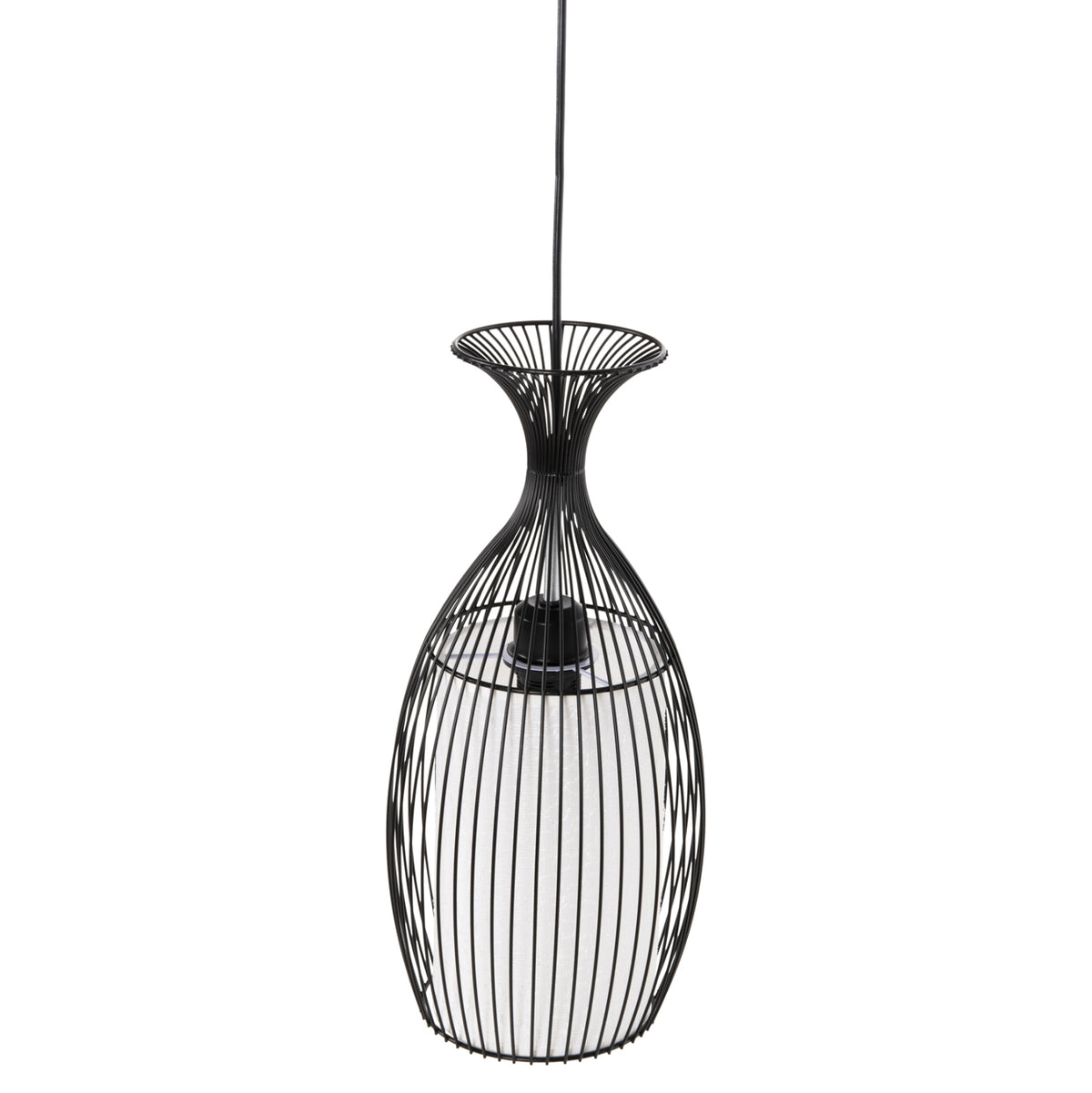 Ceiling Pendant Lamp Hm4186 Black Metal 20x20x131hcm.