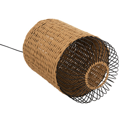 Ceiling Pendant Lamp Hm4340 Sand Beige Paper Rope-black Metal Frame Φ26x40-120hcm.