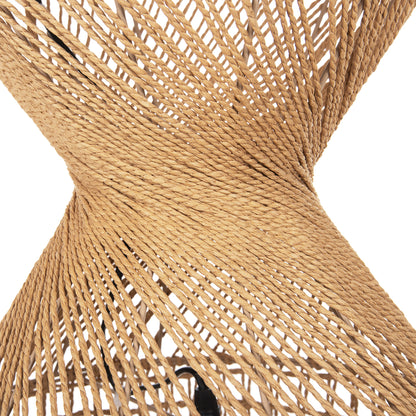 Ceiling Pendant Lamp Hm4345 Cylindrical-paper Rope ΙΝ Sand Beige-2 Bulbs Φ30,5x132hcm.