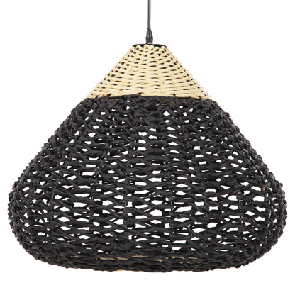 Ceiling Pendant Lamp Hm4346 Paper Rope ΙΝ Beige And Black Φ55,5x44hcm.
