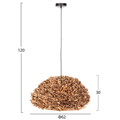 Ceiling Pendant Lamp Hm4353 Water Hyacinth In Natural Color Φ62x30-120hcm.