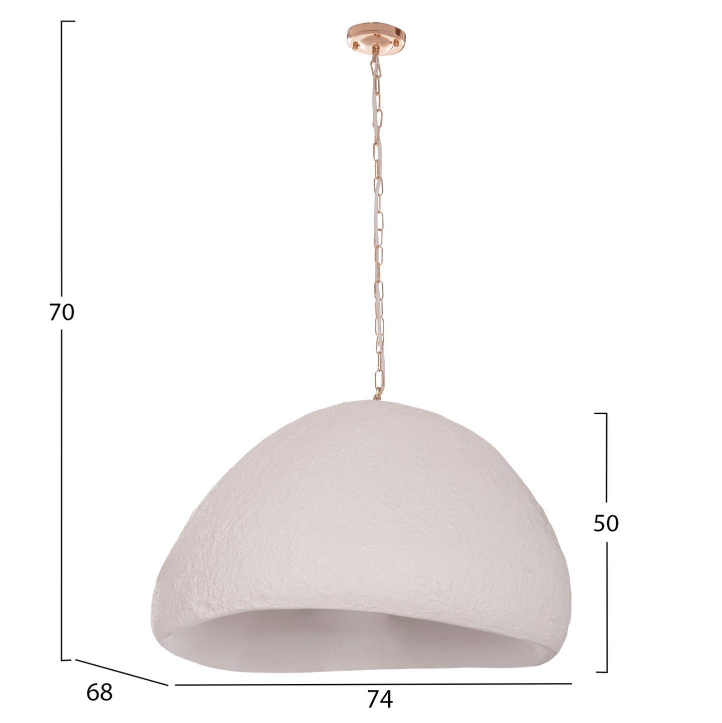 Ceiling Pendant Lamp Jaylen Hm4703.02xl Fiber Cement In White 74x68x50-70hcm.