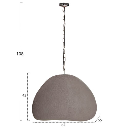 Ceiling Pendant Lamp Jaylen Hm4703.03l Fiber Cement In Grey 65x55x45hcm