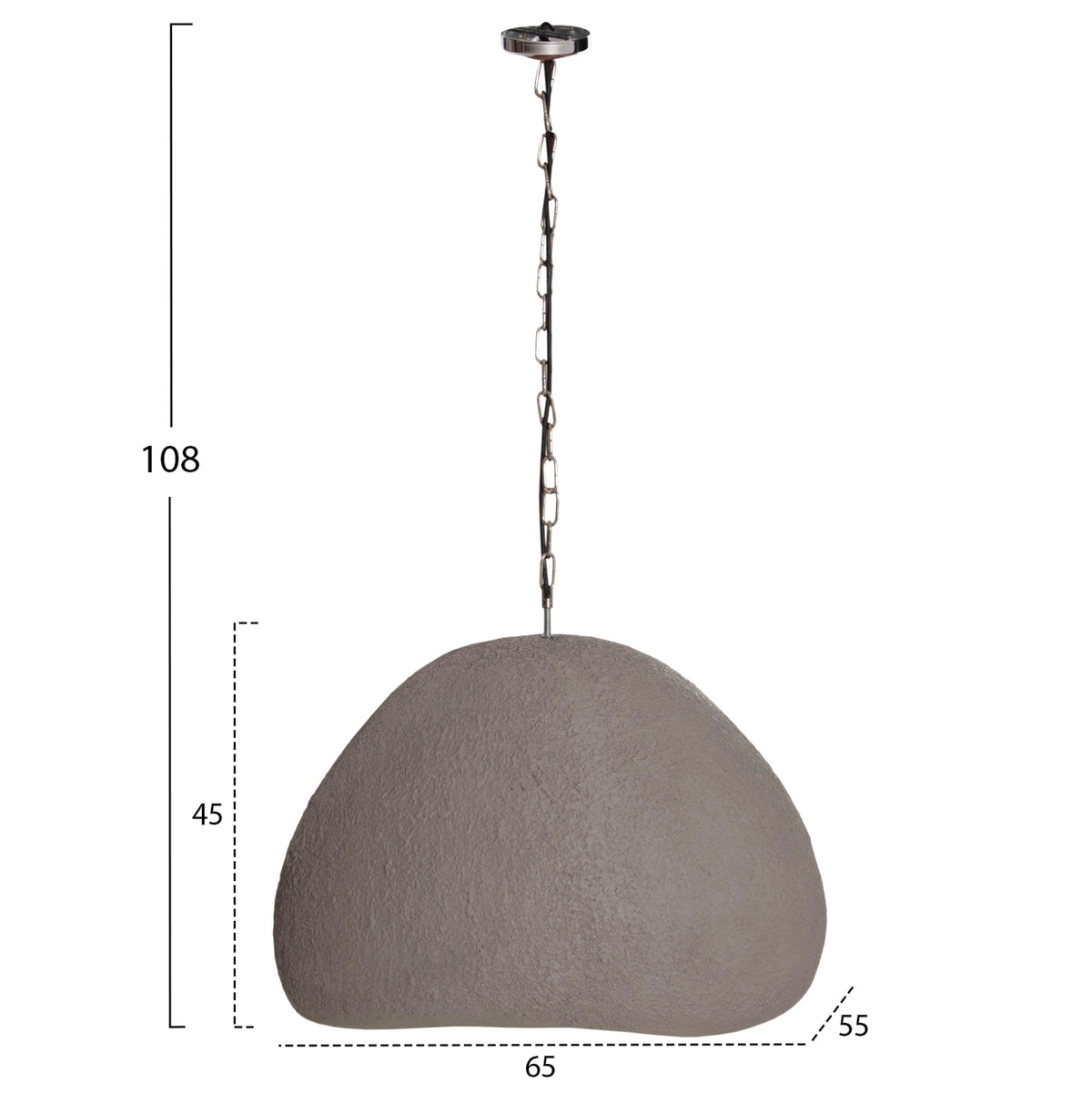 Ceiling Pendant Lamp Jaylen Hm4703.03l Fiber Cement In Grey 65x55x45hcm