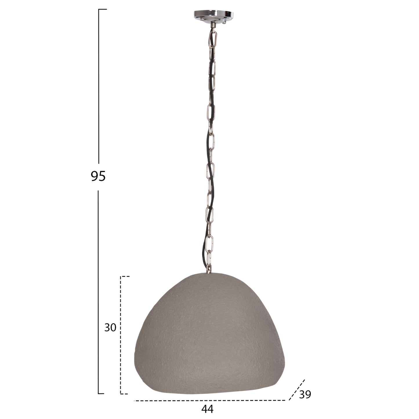 Ceiling Pendant Lamp Jaylen Hm4703.03s Fiber Cement In Grey 44x39x30hcm