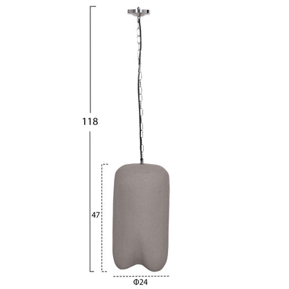 Ceiling Pendant Lamp Logky Hm4704.03s Fiber Cement In Grey Φ24x47hcm