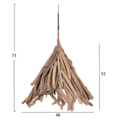 Ceiling Pendant Lamp Treit Hm4875 Driftwood In Natural 48x54x52-73hcm.[1xΕ27]
