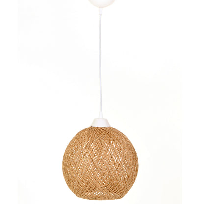Ceiling Pendant Lamp Indoors Hm7352.02 Beige Jute Rope Φ22x55hcm.