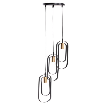 Ceiling Pendant Lamp Biut Hm7528.11 Black Metal-gold Socket Φ23x139hcm.