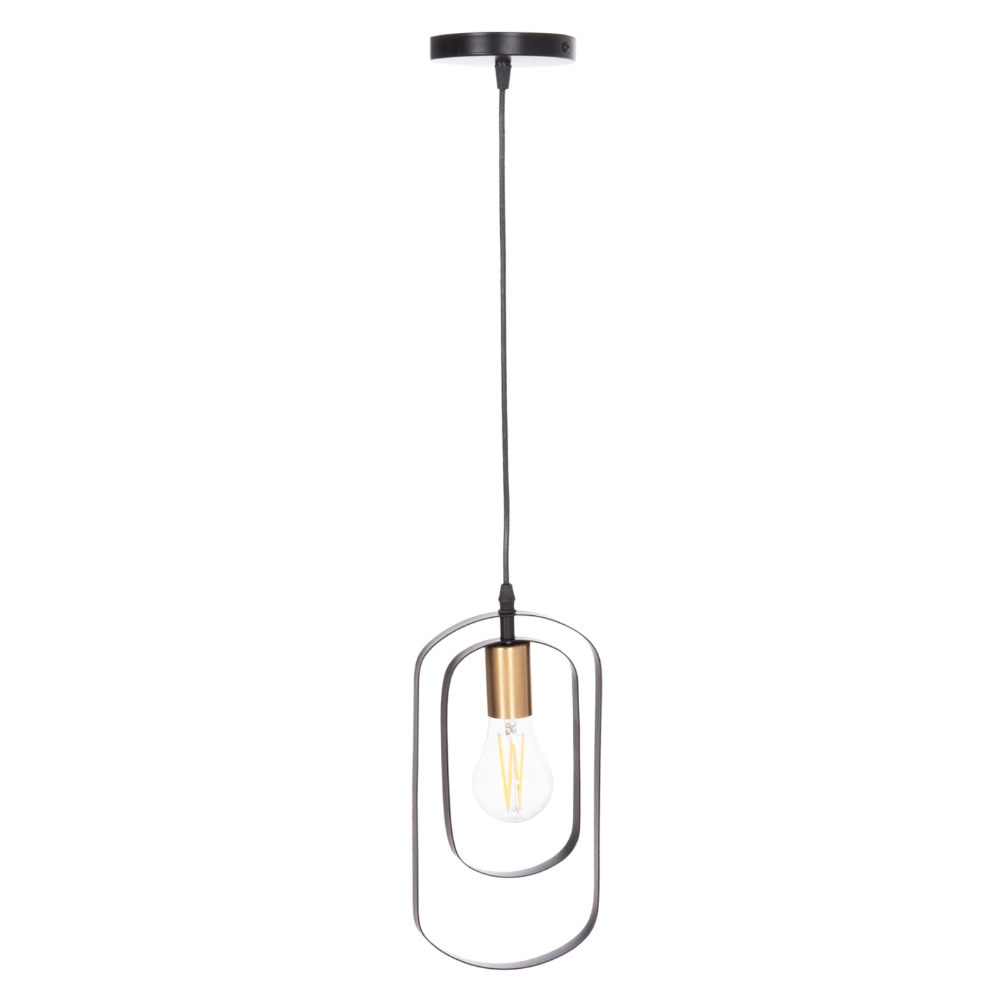 Ceiling Pendant Lamp Biut Hm7537.11 Black Metal-gold Socket 15.5x4x130hcm.