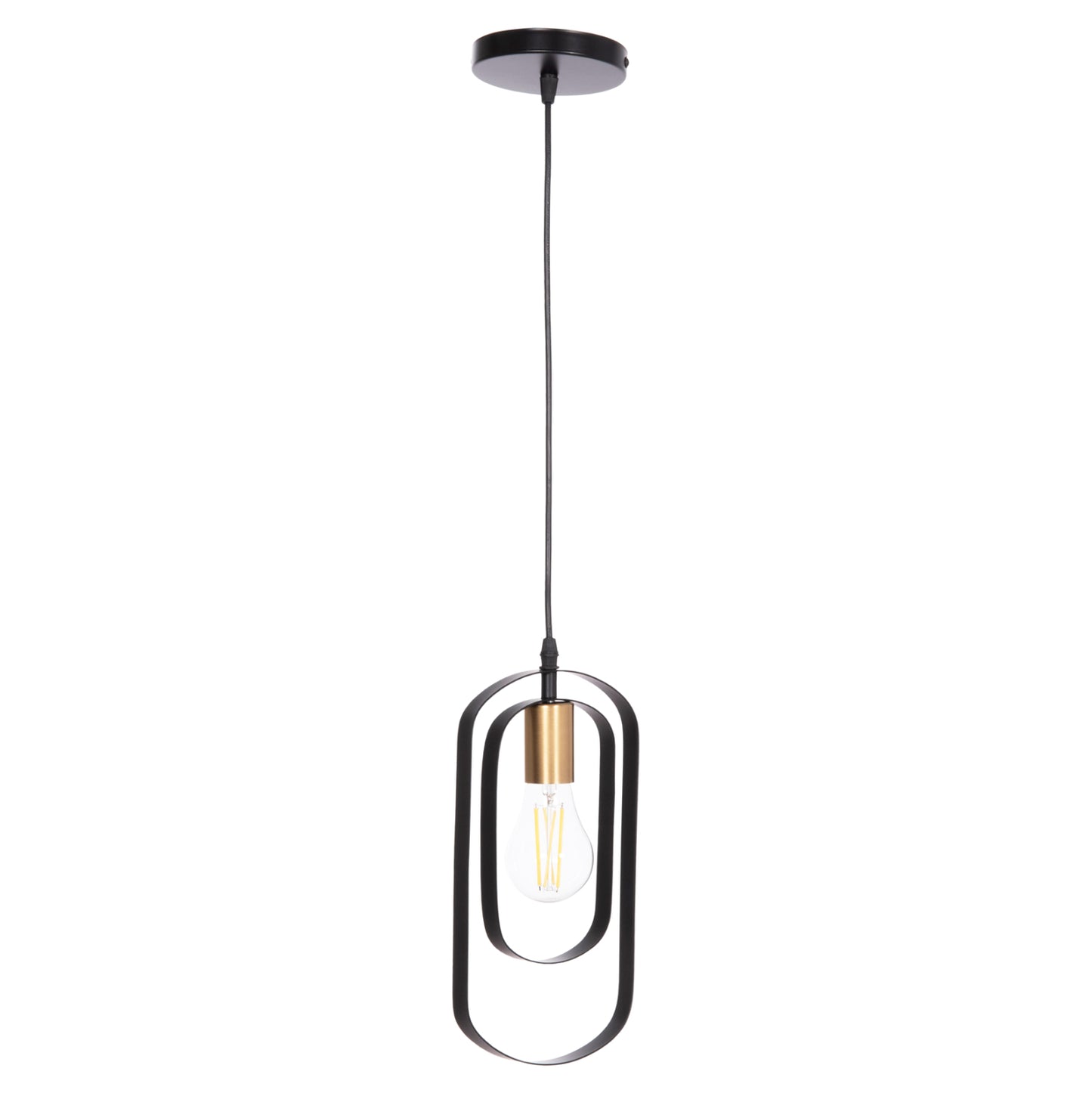 Ceiling Pendant Lamp Biut Hm7537.11 Black Metal-gold Socket 15.5x4x130hcm.