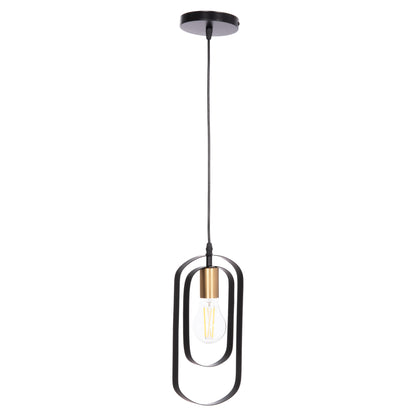 Ceiling Pendant Lamp Biut Hm7537.11 Black Metal-gold Socket 15.5x4x130hcm.