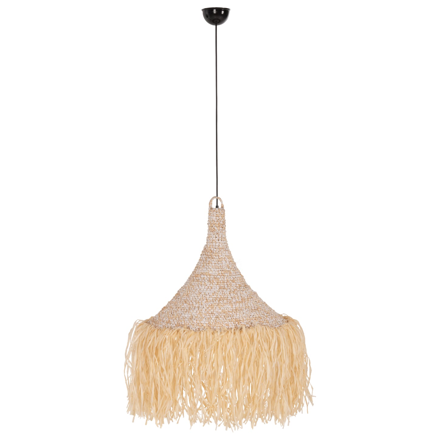 Ceiling Pendant Lamp Hm7816 Palm Leaf Fiber Fringes In Natural Color Φ53x45hcm