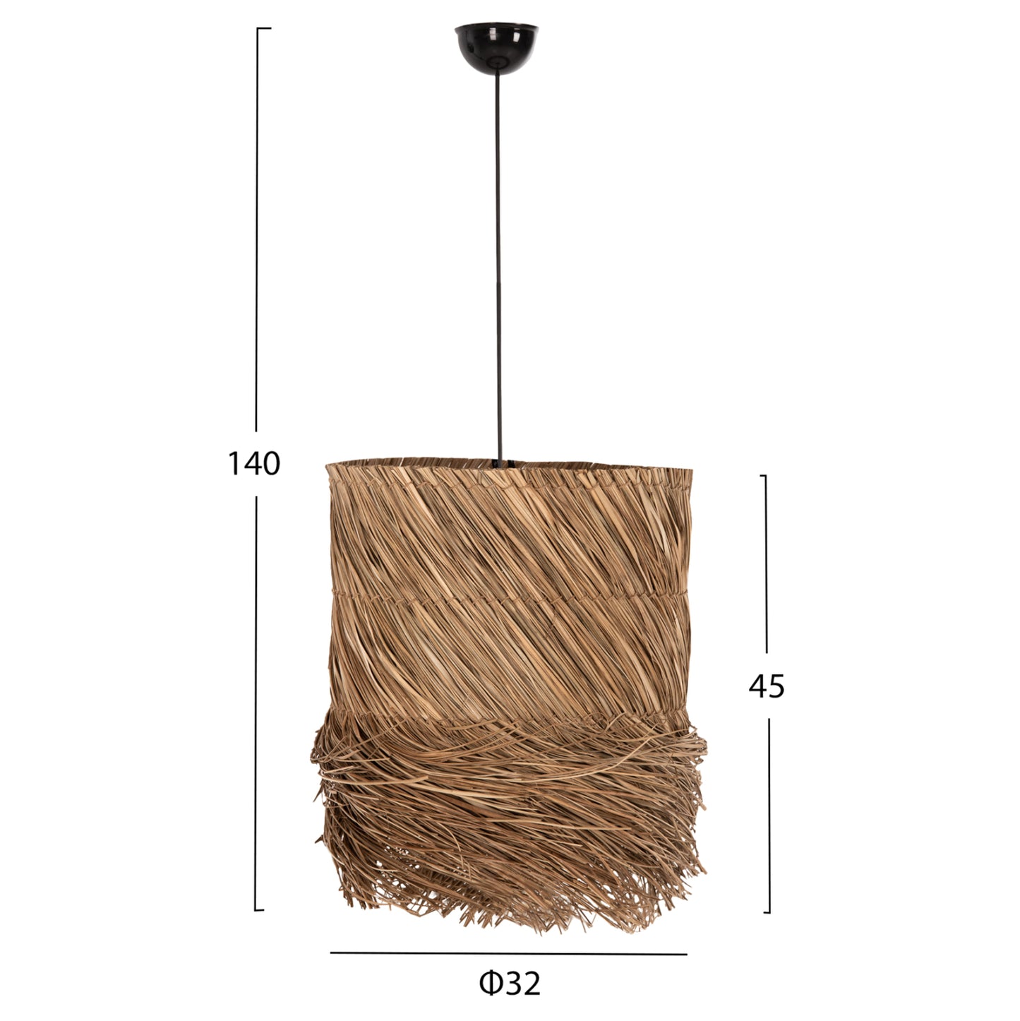 Ceiling Pendant Lamp Hm7821 Seagrass In Natural Color Φ32x45-140hcm.