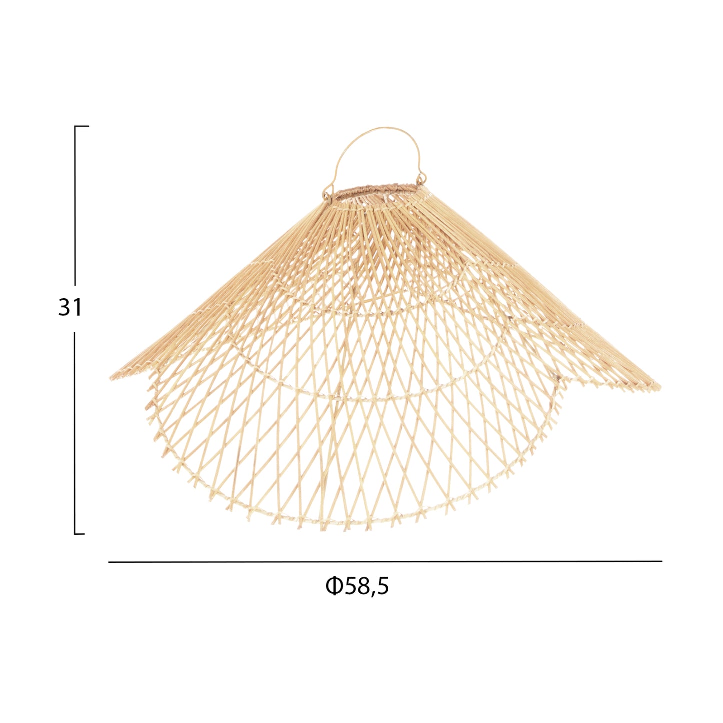 Ceiling Pendant Lamp Hm7878.02 Rattan In Natural Color Φ58,5x31hcm.