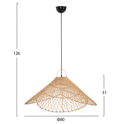 Ceiling Pendant Lamp Hm7879.02 Rattan In Natural Color Φ80x31x126hcm.