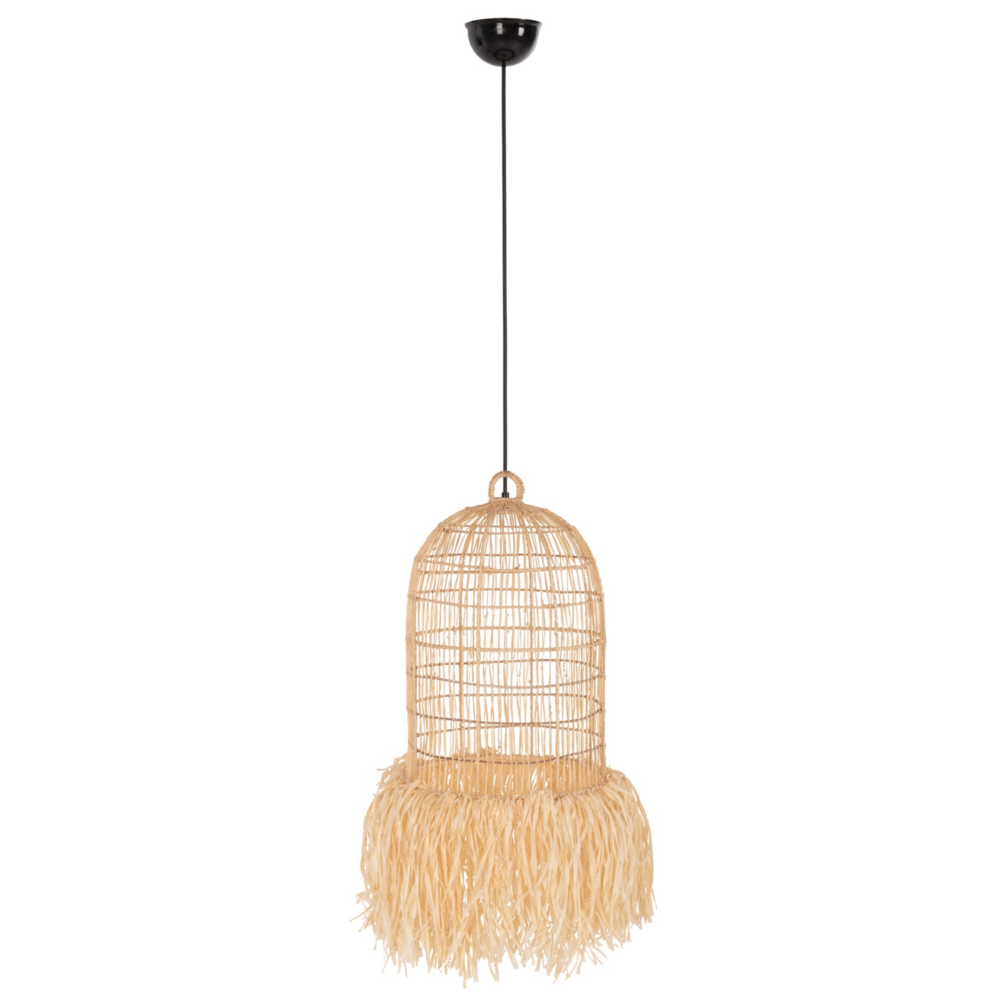 Ceiling Pendant Lamp ΗΜ7889 Palm Leaf Fibers In Natural Color Φ40x55hcm.