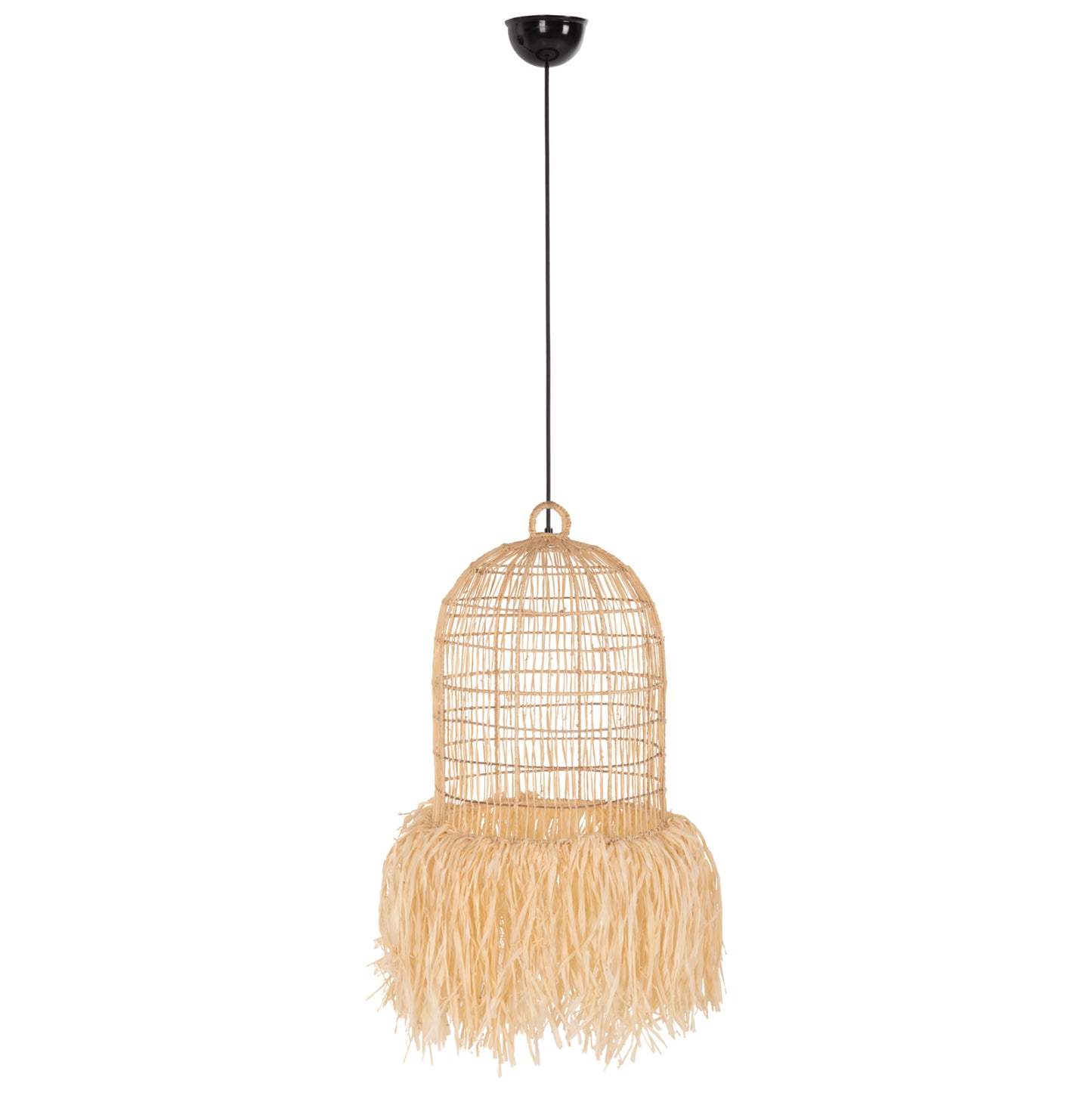 Ceiling Pendant Lamp Hm7891 Palm Leaf Fibers In Natural Color Φ30x163hcm.