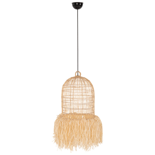 Ceiling Pendant Lamp Hm7891 Palm Leaf Fibers In Natural Color Φ30x163hcm.