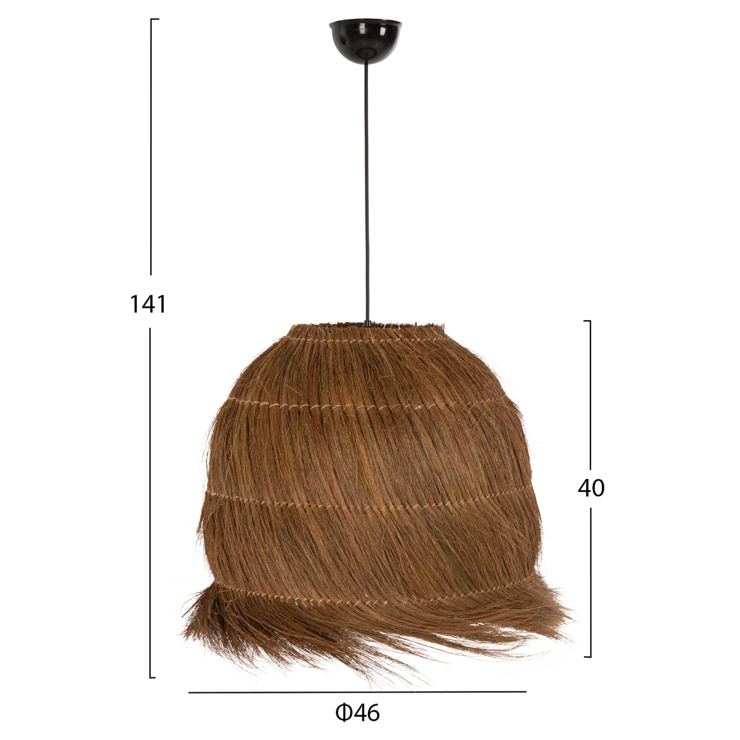 Ceiling Pendant Lamp Hm7892 Rayung Grass In Brown Color Φ46x40-141hcm.