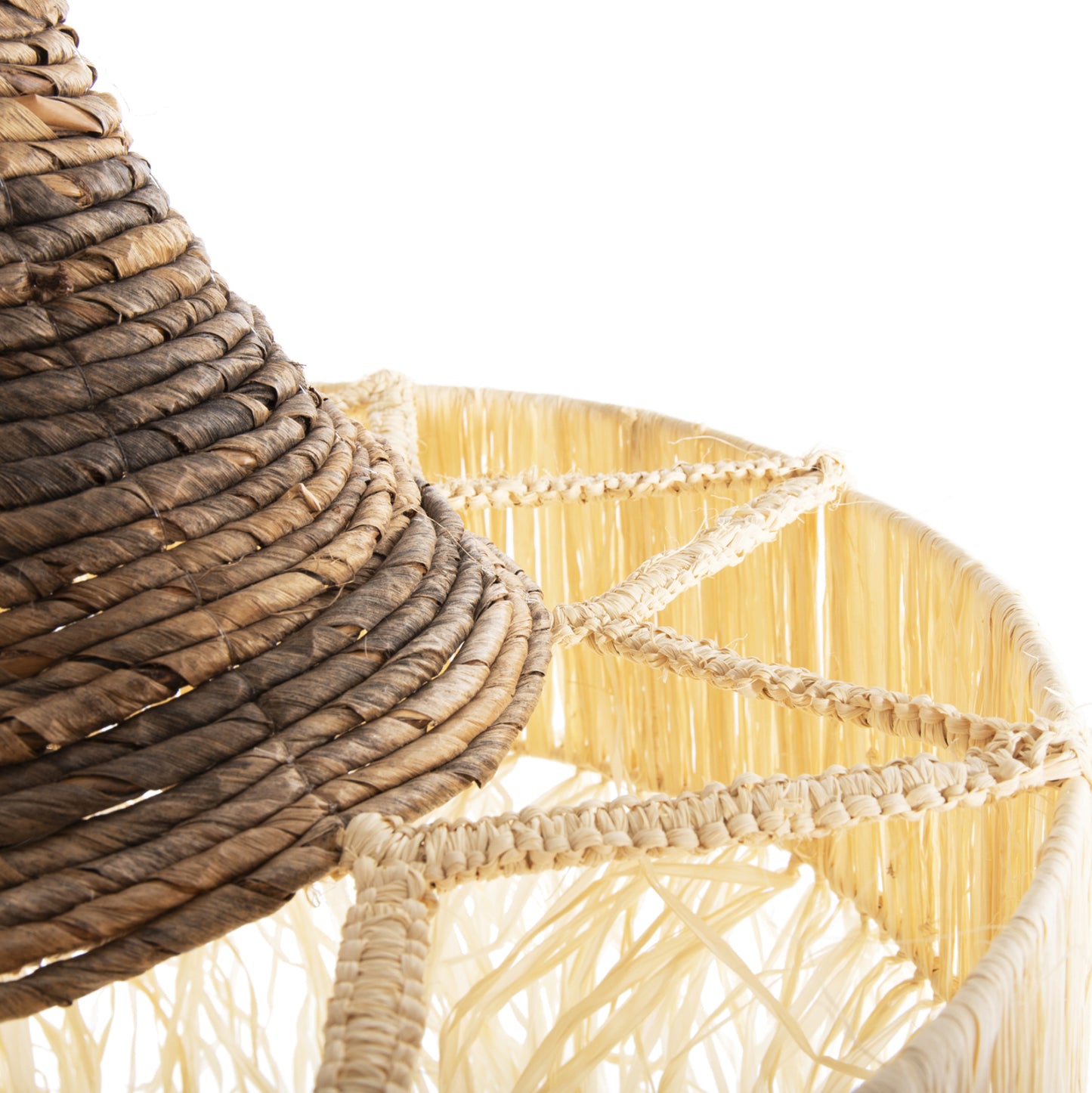 Ceiling Pendant Lamp With Fringes Hm7854 Dried Palm Fibers Φ51x37hcm.