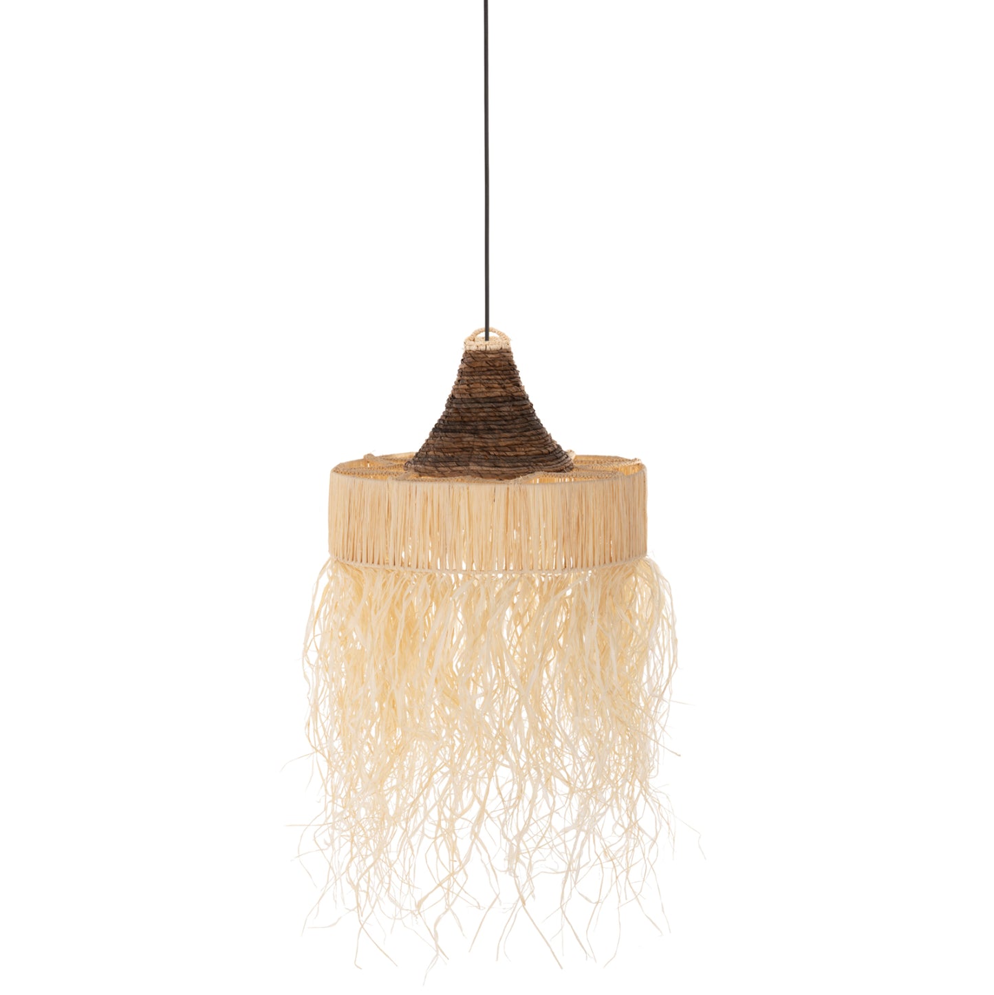 Ceiling Pendant Lamp With Fringes Hm7854 Dried Palm Fibers Φ51x37hcm.