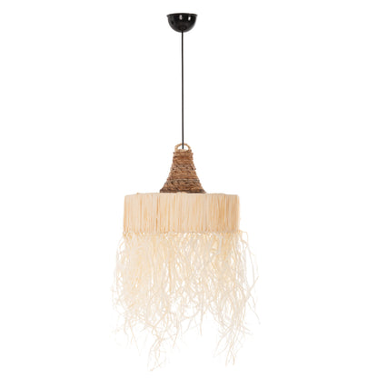 Ceiling Pendant Lamp With Fringes Hm7853 Dried Palm Fibers Φ41x34hcm.