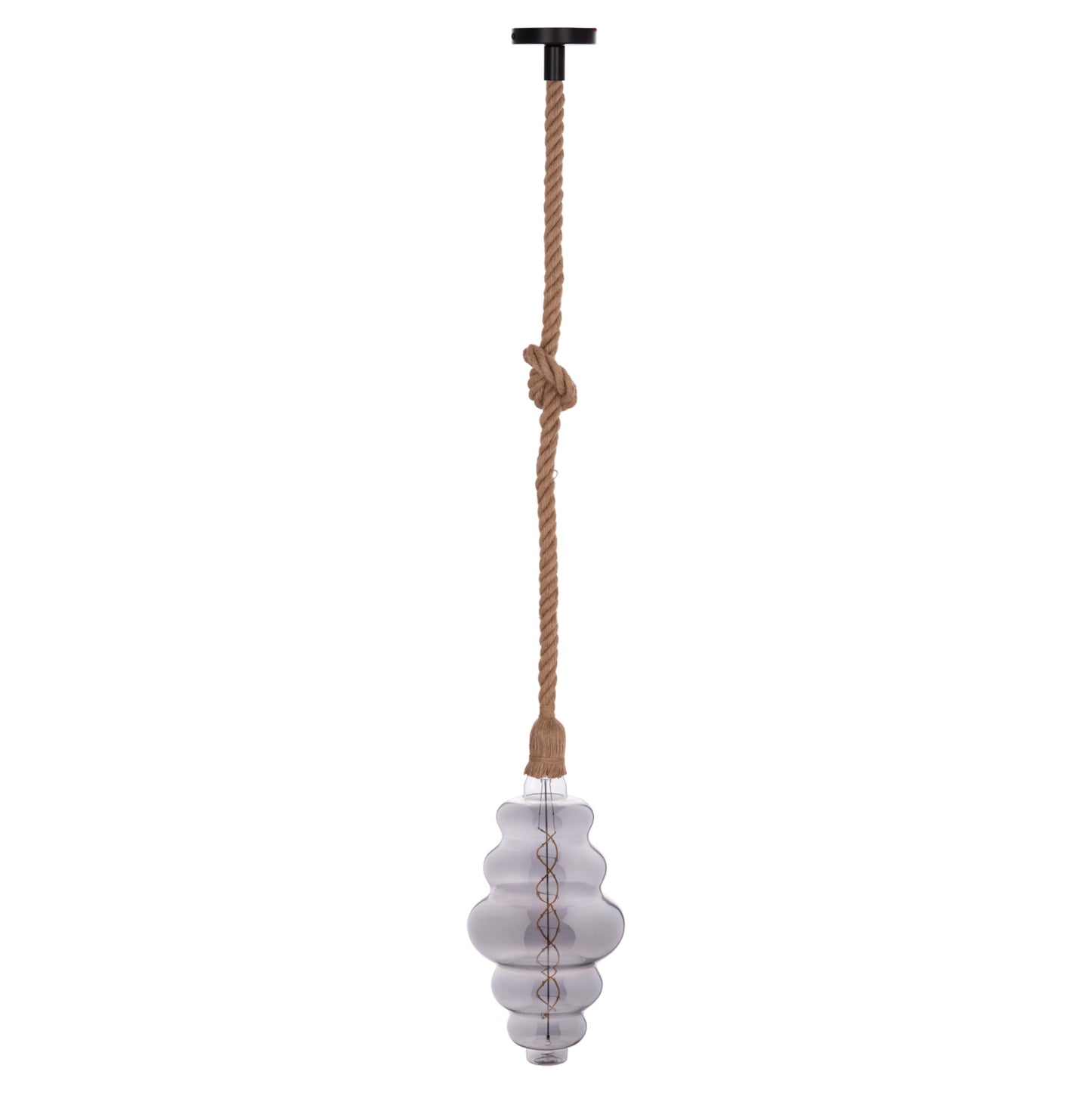 Ceiling Pendant Lamp With Light Bulb Hm11932.02--rope 1m Long And 2cm Thick-e27 Socket