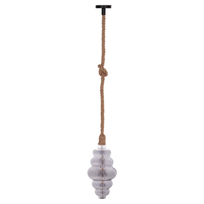 Ceiling Pendant Lamp With Light Bulb Hm11932.02--rope 1m Long And 2cm Thick-e27 Socket