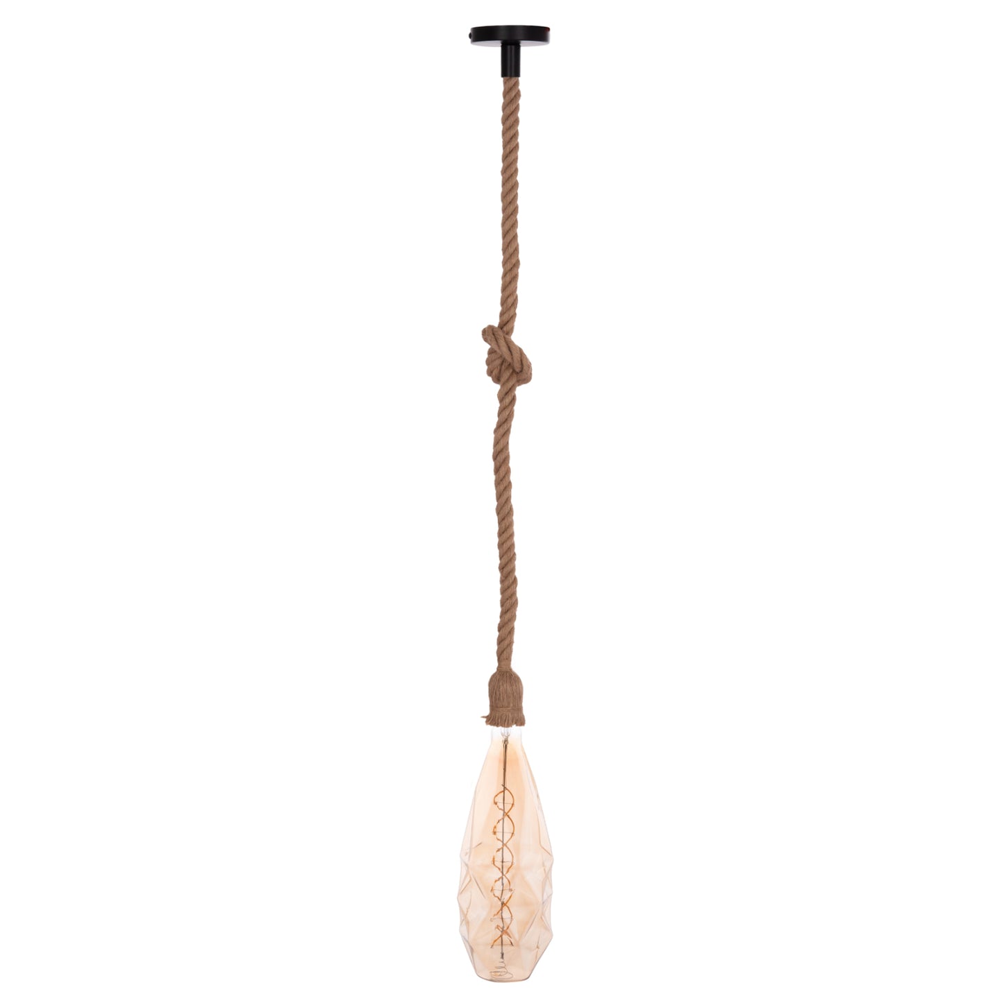 Ceiling Pendant Lamp With Light Bulb Hm11934--rope 1m Long And 2cm Thick-e27 Socket