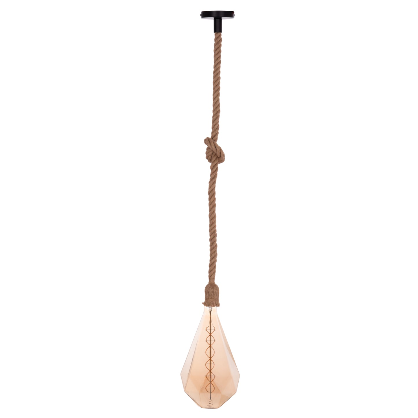 Ceiling Pendant Lamp With Light Bulb Hm11933--rope 1m Long And 2cm Thick-e27 Socket