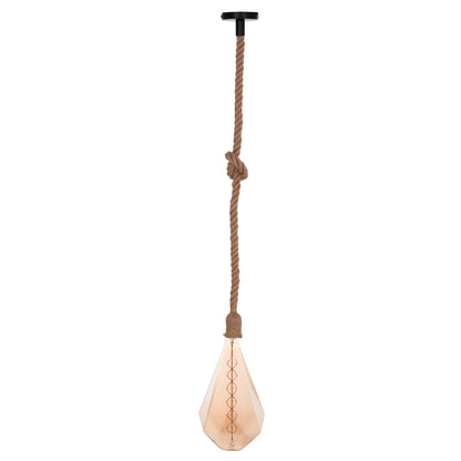 Ceiling Pendant Lamp With Light Bulb Hm11933--rope 1m Long And 2cm Thick-e27 Socket