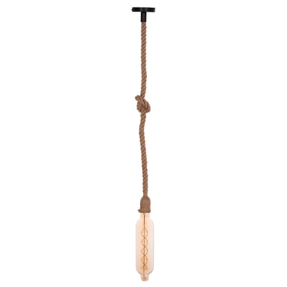 Ceiling Pendant Lamp With Light Bulb Hm11931.01--rope 1m Long And 2cm Thick-e27 Socket