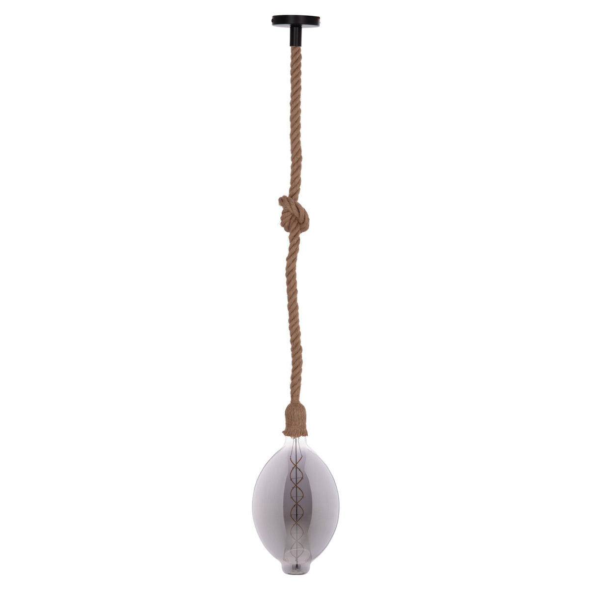 Ceiling Pendant Lamp With Light Bulb Hm11927.02--rope 1m Long And 2cm Thick-e27 Socket