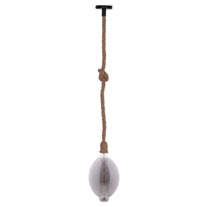 Ceiling Pendant Lamp With Light Bulb Hm11927.02--rope 1m Long And 2cm Thick-e27 Socket