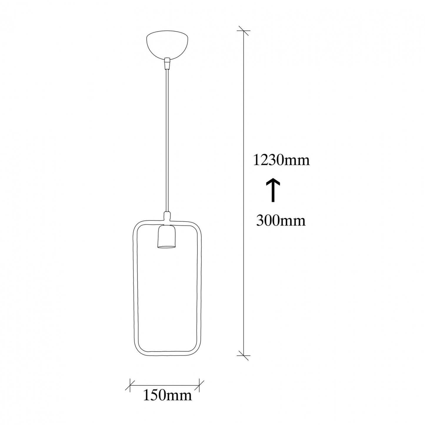 Metallic Pendant Light Black Hm7258 15Χ6Χ123 Cm.