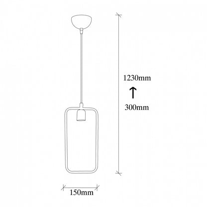 Metallic Pendant Light Black Hm7258 15Χ6Χ123 Cm.