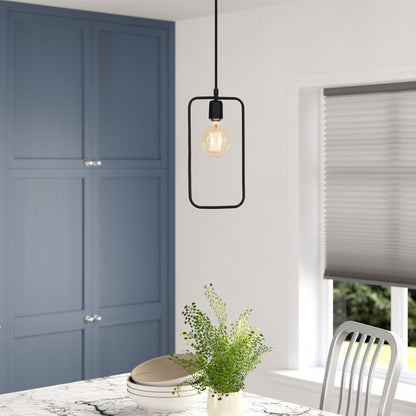 Metallic Pendant Light Black Hm7258 15Χ6Χ123 Cm.